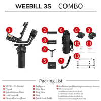 ZHIYUN Weebill 3S Combo [Official] Gimbal stabilizátor pro zrcadlovky a bez zrcátka, 3-osý stabilizátor se stativem/rukojetí/opě